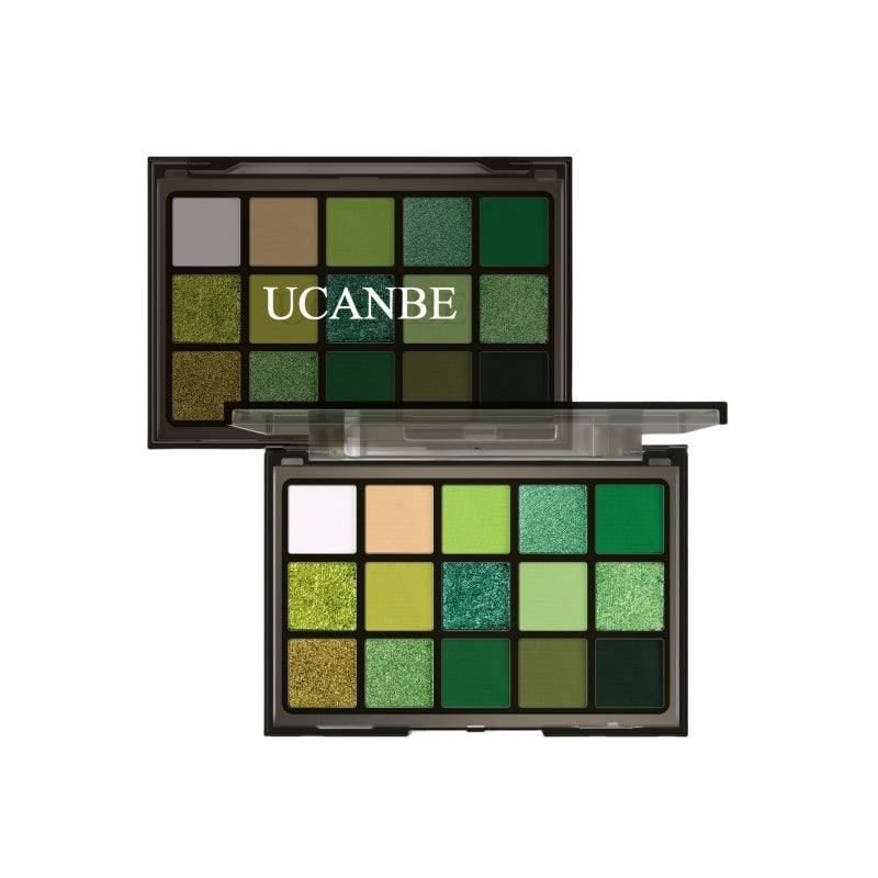 UCANBE 15 Colors Eyeshadow Palette Green Forest 10.8g