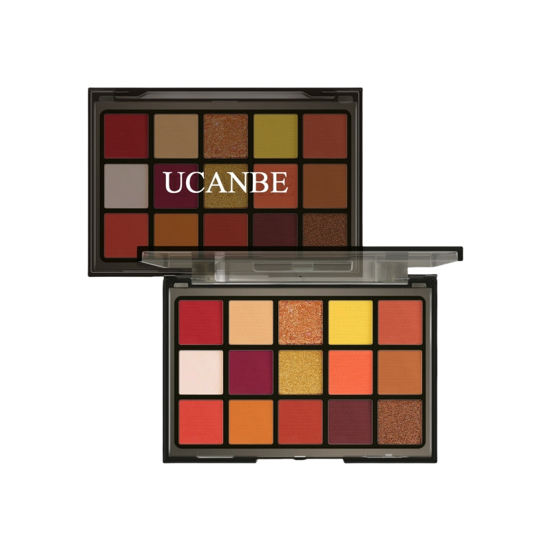 UCANBE 15 Colors Eyeshadow Palette Sunset Orange 10.8g