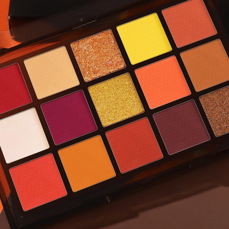 15 Colors Eyeshadow Palette Sunset Orange 10.8g