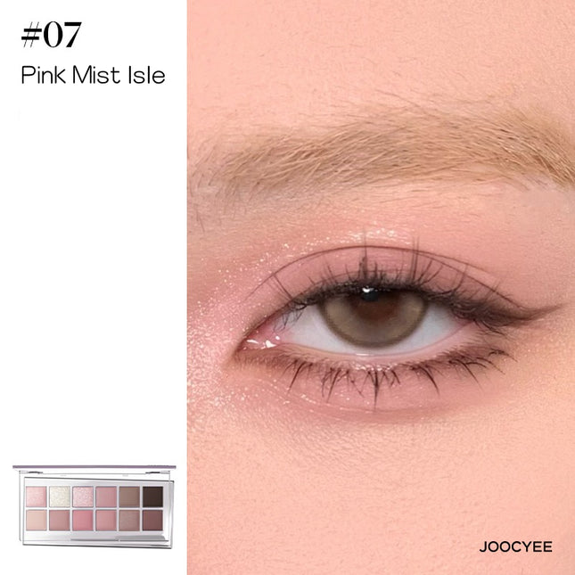 [#07 Pink Mist lsle ] Joocyee 12 Shades Eyeshadow Palette 14g