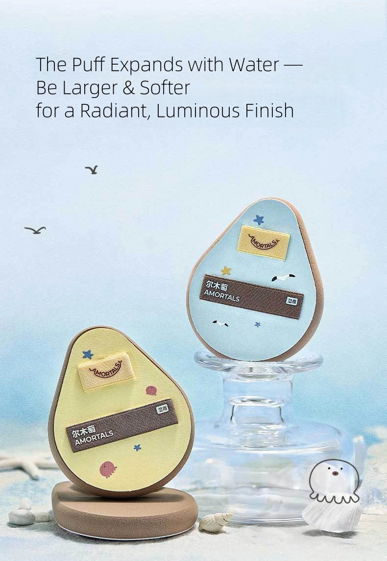 AMORTALS - the Bird and the Fish Wet Use Makeup Puff 3in