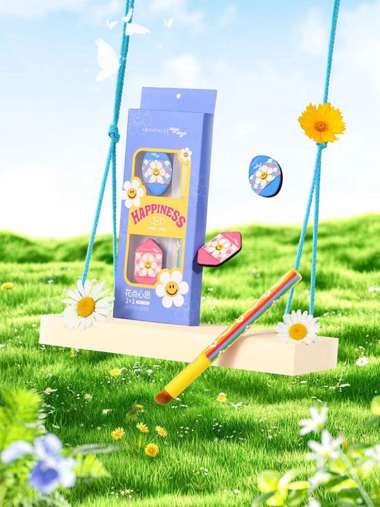 Amortals Wiggle Wiggle 遮瑕工具迷你粉扑和刷子套装