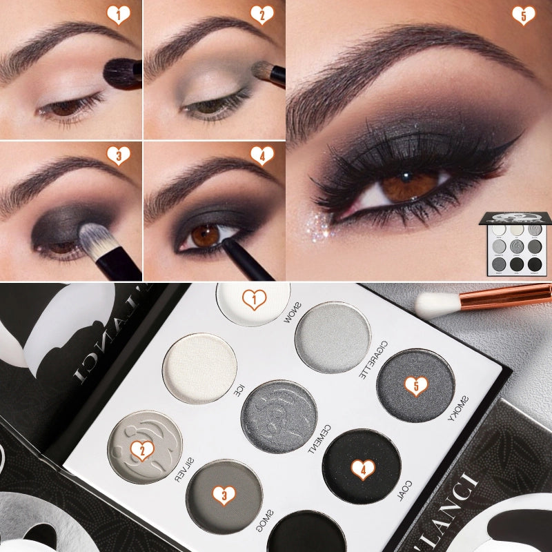 De'Lanci panda palette 9 colors eyeshadow 20g