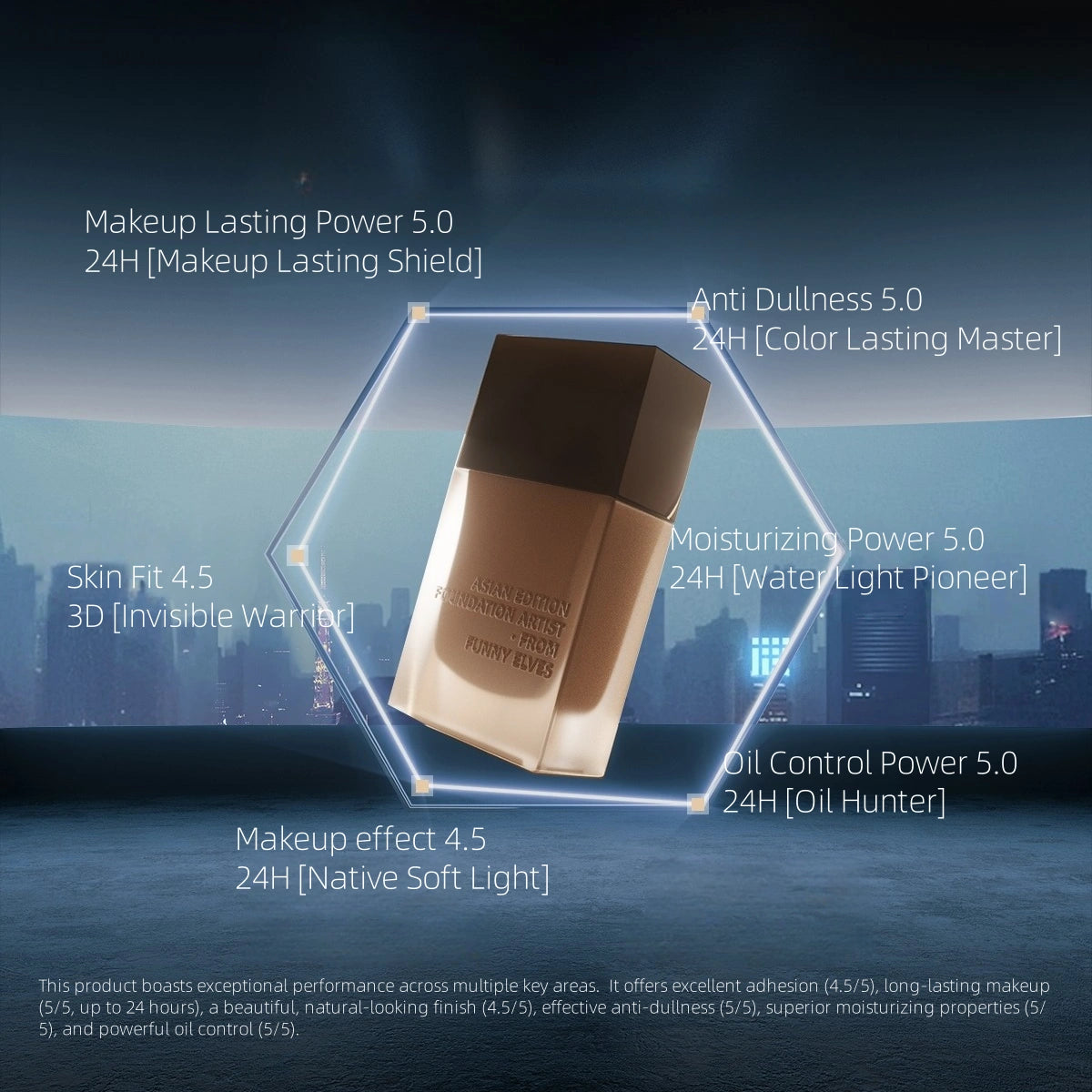 FunnyElves - Long Lasting Foundation Dry or Oily Skin Formula 25ml