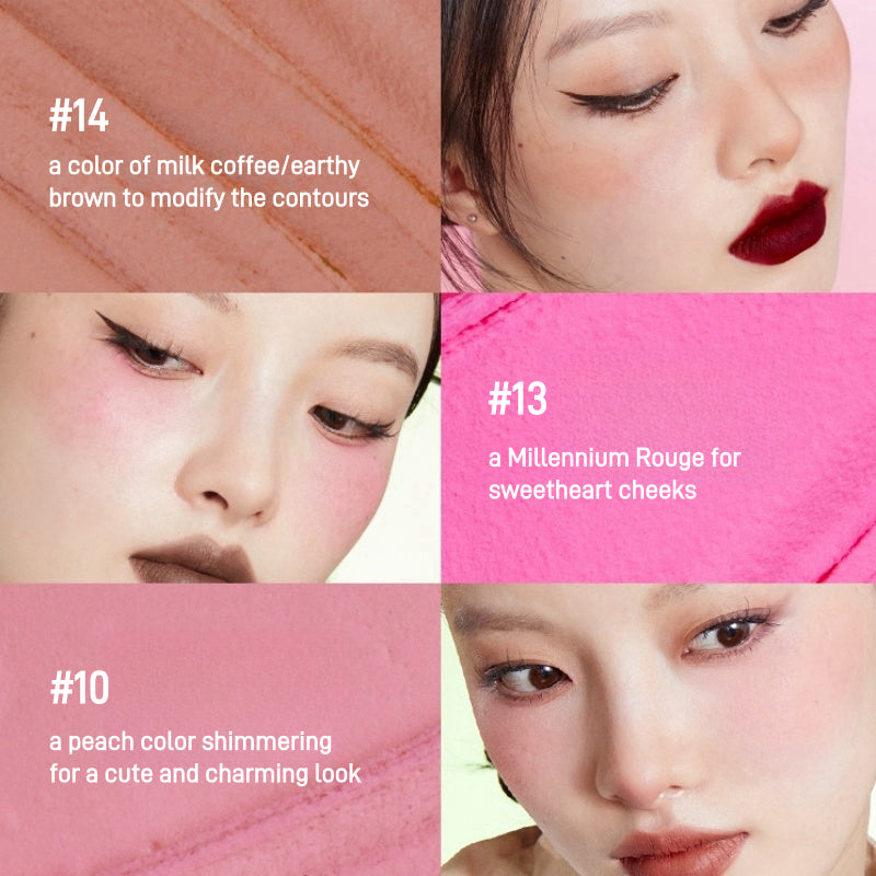 Girlcult构奇情绪腮红黑福娃修容哑光面中提亮收敛色膨胀色蜜桃色GC022