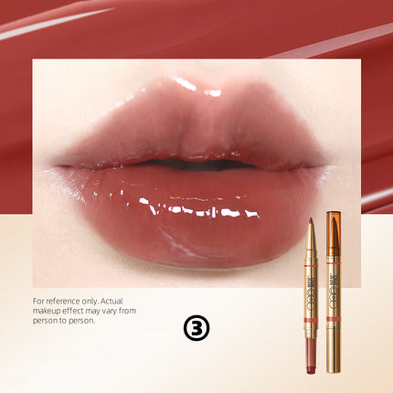 OUT OF OFFICE 2IN1 Glossy Lip Balm n Lipliner Duo 1.3g+300mg