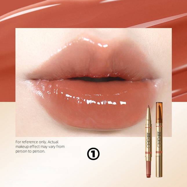 OUT OF OFFICE 2IN1 Glossy Lip Balm n Lipliner Duo 1.3g+300mg