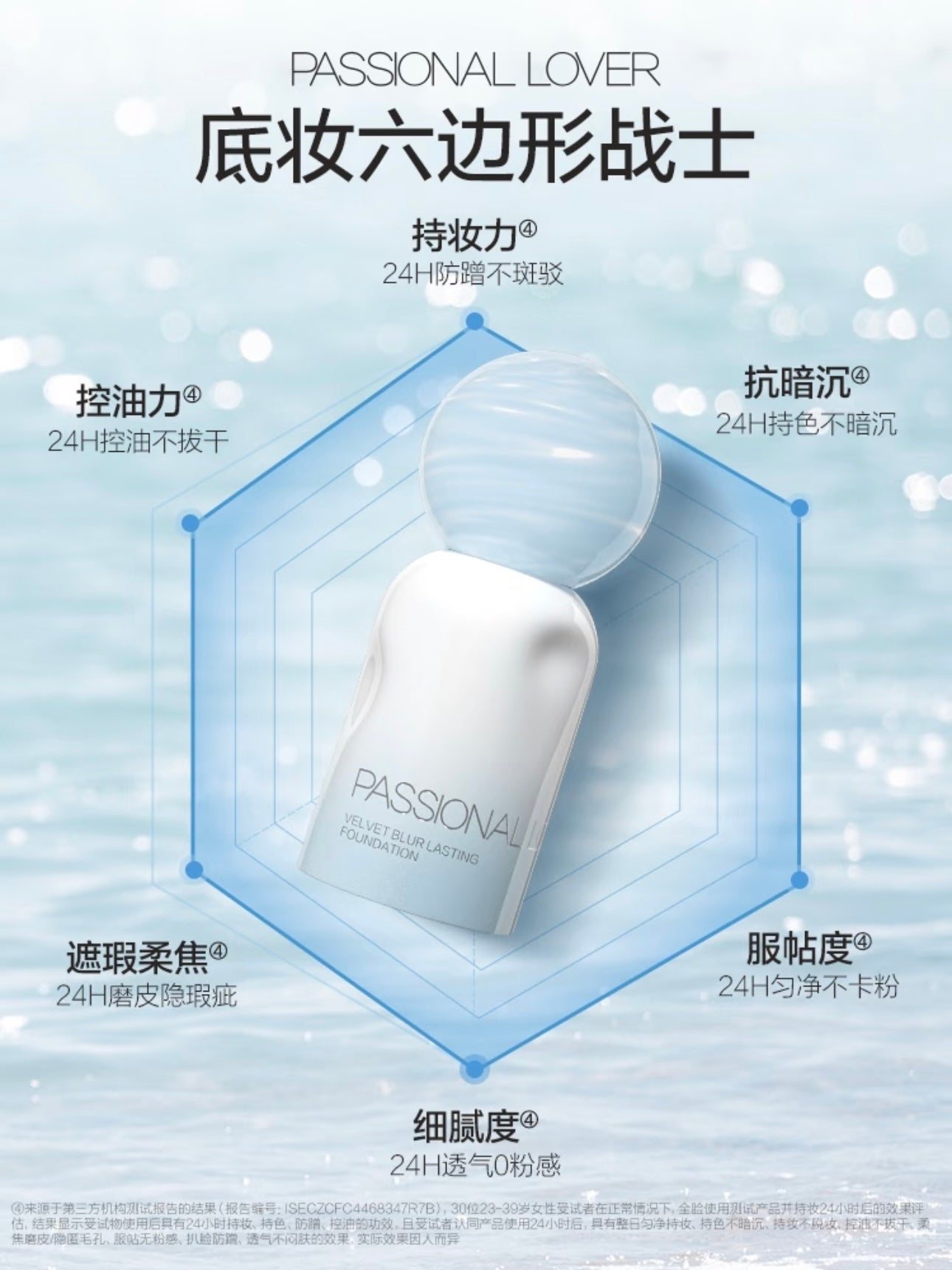热情情人岛版丝绒模糊持久粉底液 4.0 油性皮肤偏好 30ml