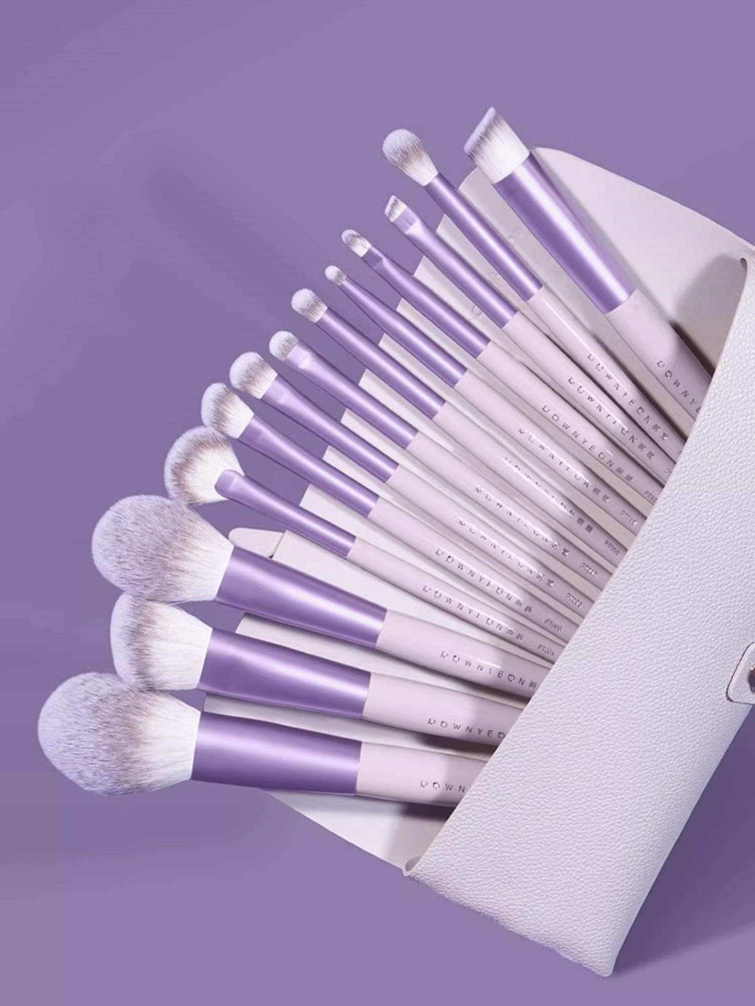 Rownyeon Grape Purple Makeup Brush Set 13 in With Bag
