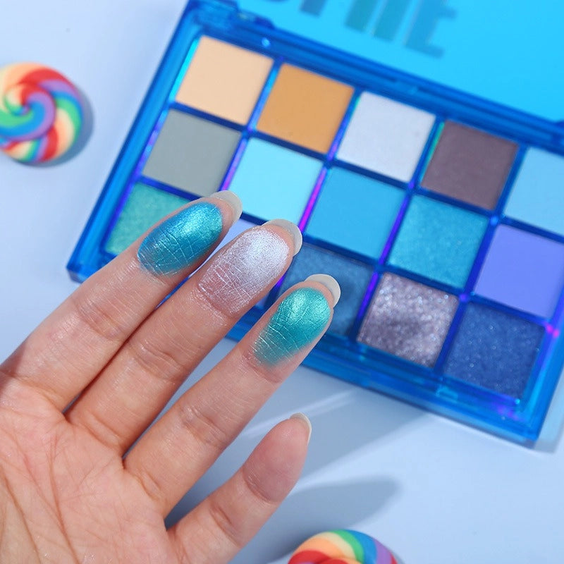 UCANBE 15 Colors Eyeshadow Palette Blue Tonic 10.8g