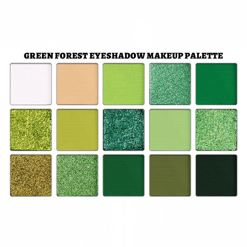 UCANBE 15 Colors Eyeshadow Palette Green Forest 10.8g