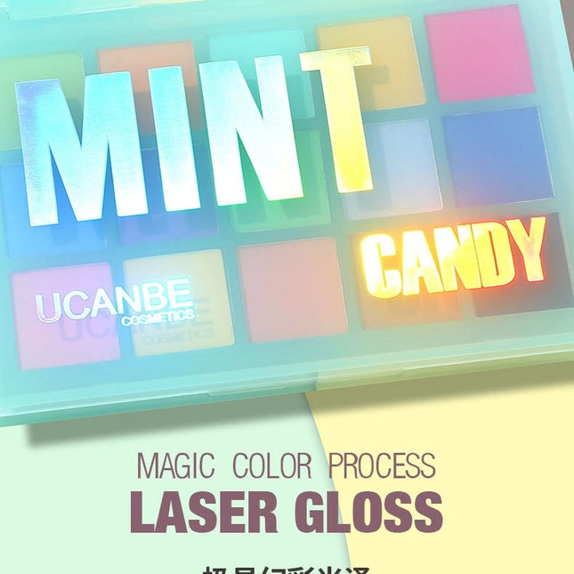 UCANBE - 15 Colors Eyeshadow Palette Mint Candy 10.8g