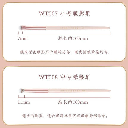 Rownyeon Misty Peach Makeup Brush 11-in-Set RY013 - Chic Decent