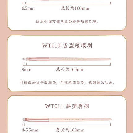 Rownyeon Misty Peach Makeup Brush 11-in-Set RY013 - Chic Decent