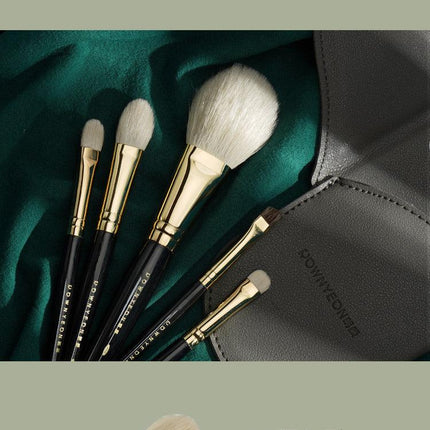 Rownyeon Portable Wool Makeup Brush 5-in-Set Black RY001 - Chic Decent